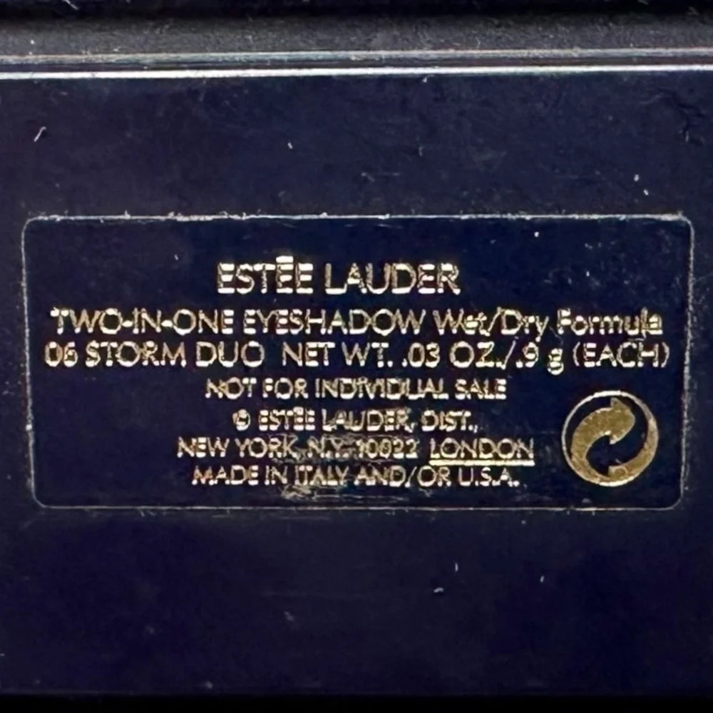 New Estee Lauder Eyeshadow Duo‎ Womens 06 Storm Duo Wet/Dry Compact